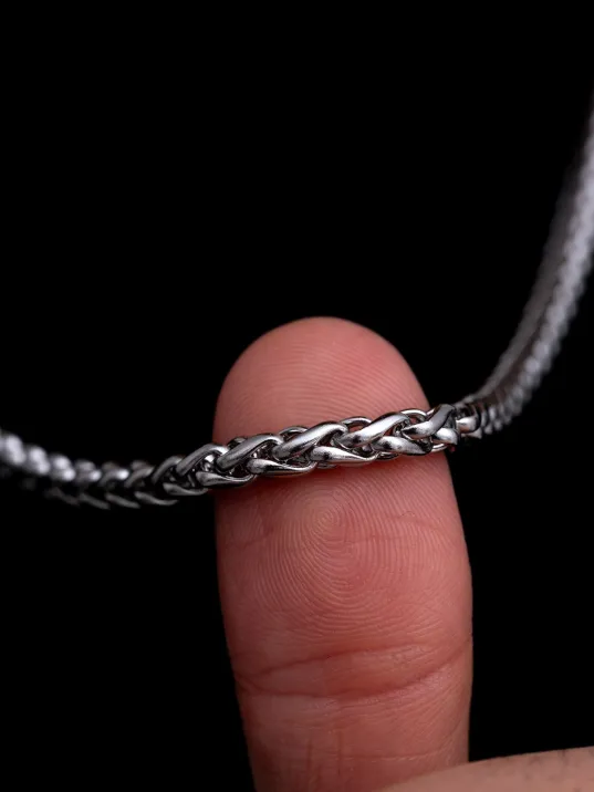 Yuvarlak Kral Model Çelik Erkek Kolye Zincir 4.5mm