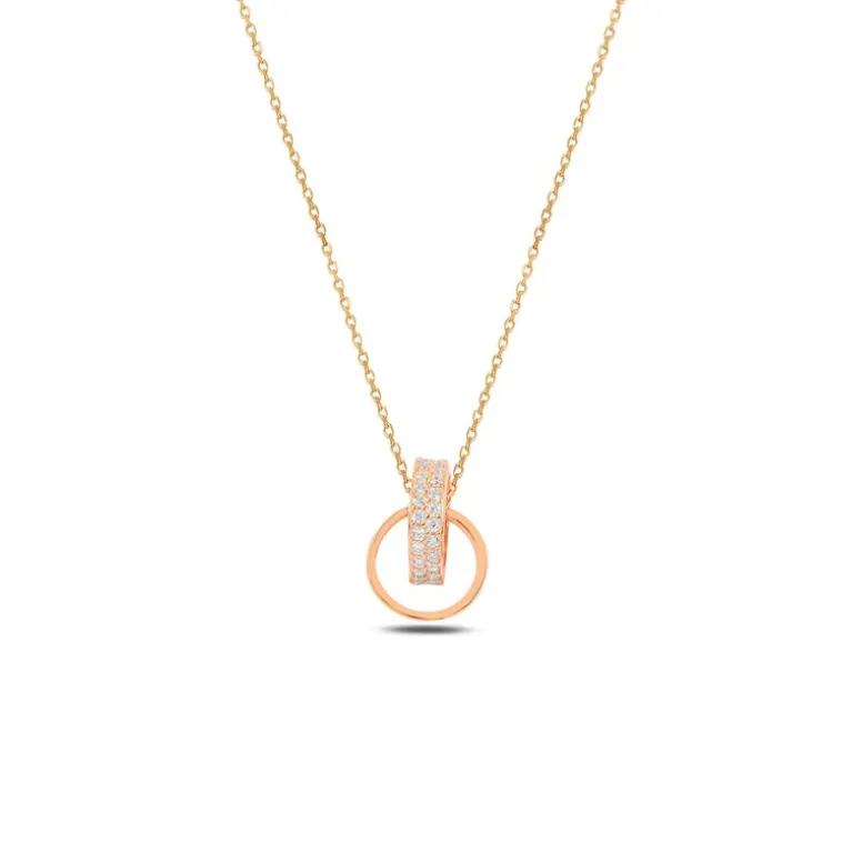 Zirkon Taşlı Rose Renk Çift Yüzük Model 2 Kadın Gümüş Kolye GKLCFTYZKM2-ROS Zirkon Taşlı Rose Renk Çift Yüzük Model 2 Kadın Gümüş Kolye GKLCFTYZKM2-ROS