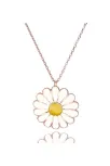 Papatya Modeli Beyaz Sarı Mineli Rose(Bakır rengi) Bayan Gümüş Kolye Papatya Modeli Beyaz Sarı Mineli Rose(Bakır rengi) Bayan Gümüş Kolye