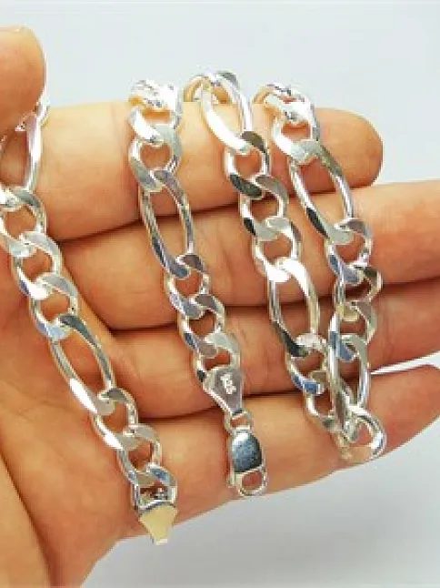 FİGARO GÜMÜŞ ERKEK KOLYE ZİNCİR KALIN 8mm