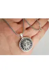 Osmanlı Arması Erkek Gümüş Kolye Zincir Orta Boy