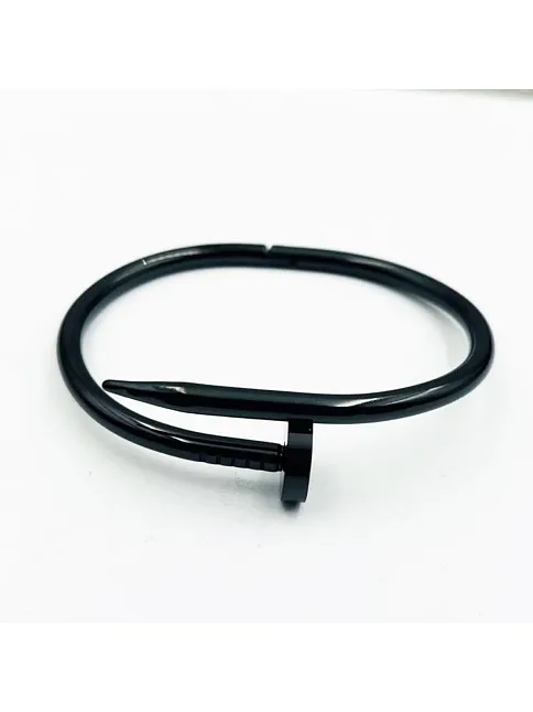 Spiral Çivi Model Erkek Çelik Bileklik-Siyah