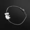 Koala Modelli Bayan Gümüş Bileklik GBLPANDABLK-BYZ