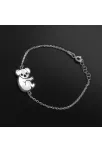 Koala Modelli Bayan Gümüş Bileklik GBLPANDABLK-BYZ