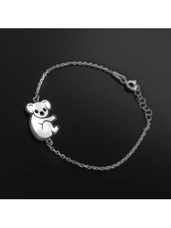 Koala Modelli Bayan Gümüş Bileklik GBLPANDABLK-BYZ Koala Modelli Bayan Gümüş Bileklik GBLPANDABLK-BYZ
