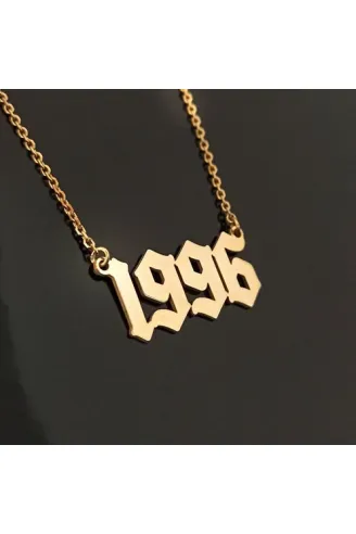 Kişiye Özel Gotik İsim Yazılan Altın Renk Erkek Gümüş Kolye Zincir GKLALTKISIM