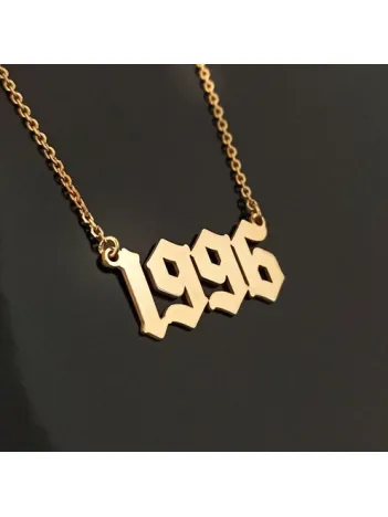 Kişiye Özel Gotik İsim Yazılan Altın Renk Erkek Gümüş Kolye Zincir GKLALTKISIM