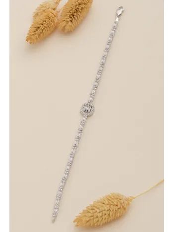 Kadın Gümüş Bileklik - Merlin Baget Taşlı Model Kadın Bileklik