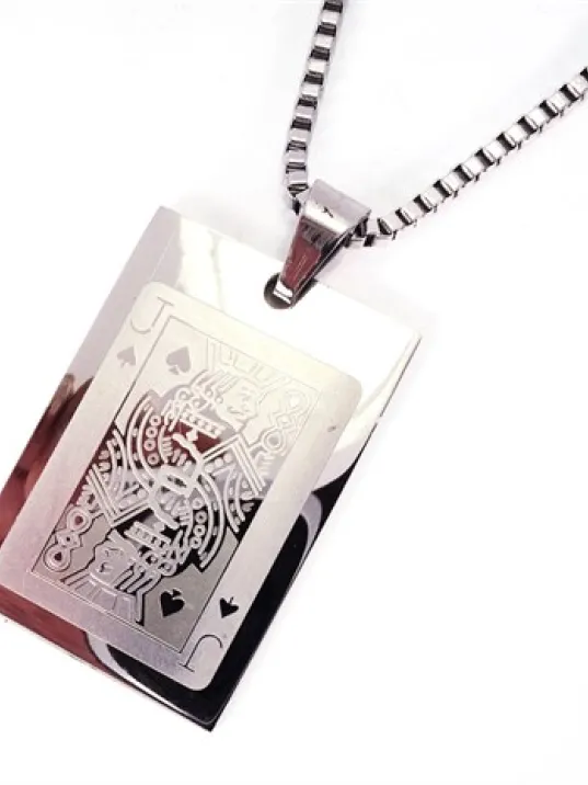 Maça Valesi Paslanmaz Erkek Çelik Kolye Zincir Maça Valesi Paslanmaz Erkek Çelik Kolye Zincir