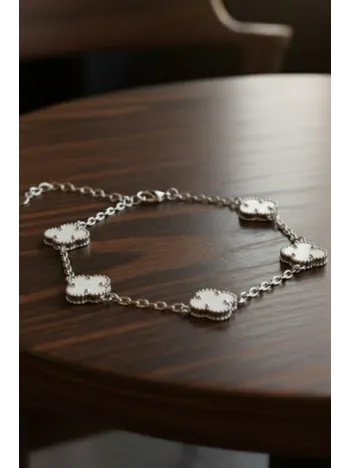 Kadın Bakır Bileklik - Lale Model Kadın Bakır Kelepçe Bilezik Metal Kutu Ve Doğal Taşlar