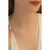 Kadın Gümüş Kolye - 2mm 925 Ayar Küp Zincir Gümüş Kolye Kadın Gümüş Kolye - 2mm 925 Ayar Küp Zincir Gümüş Kolye