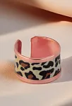 Kadın Bakır Yüzük - Leopar Model Özel Baskı Metal Kutu Ve Kuvars Taşı