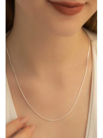 Kadın Gümüş Kolye - 925 Ayar 1.5 mm Gurmet Model Gümüş Kadın Kolye