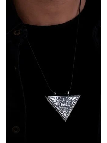 Osmanlı Devleti Armalı Erkek Gümüş Cevşen Muska Kolye Haznesi Orta Boy