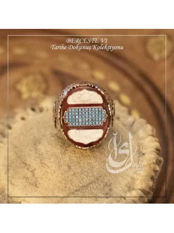 İslam Usta Tasarımı Berceste Model 1 Gümüş Erkek Yüzük