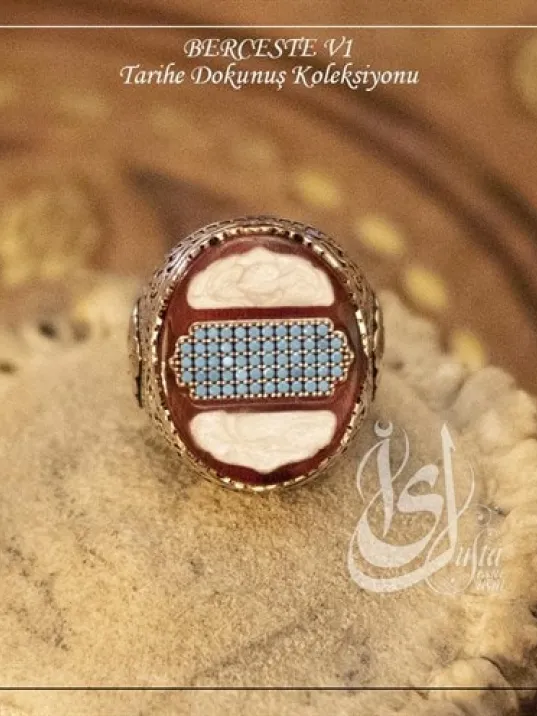 İslam Usta Tasarımı Berceste Model 1 Gümüş Erkek Yüzük