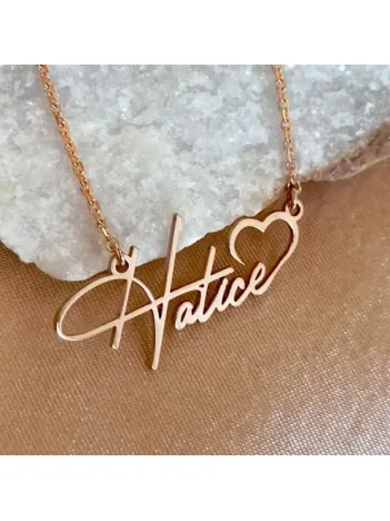 Kişiye Özel Kalp İmza İsim Yazılan Rose Renk Bayan Gümüş Kolye Zincir GKLROSISIMK Kişiye Özel Kalp İmza İsim Yazılan Rose Renk Bayan Gümüş Kolye Zincir GKLROSISIMK