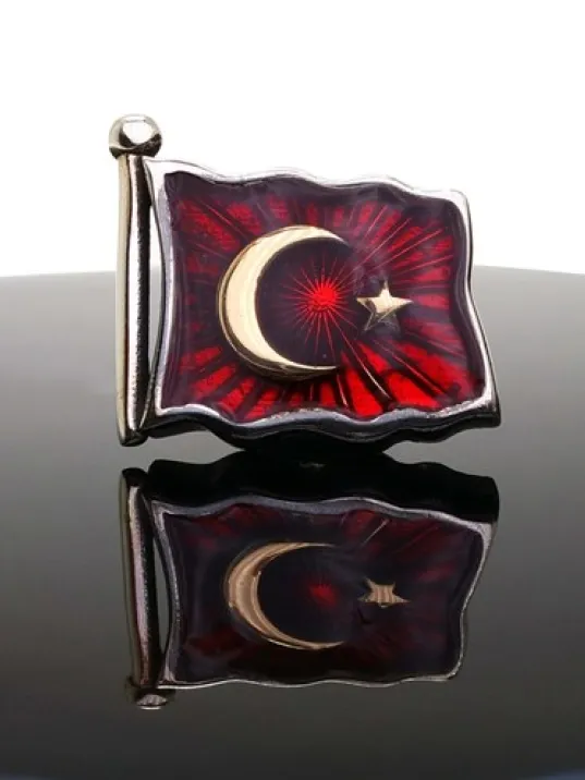 Özel Seri Ay Yıldız, Bayrak Gümüş Rozet Özel Seri Ay Yıldız, Bayrak Gümüş Rozet