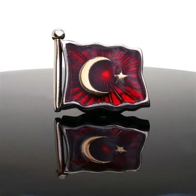 Özel Seri Ay Yıldız, Bayrak Gümüş Rozet Özel Seri Ay Yıldız, Bayrak Gümüş Rozet