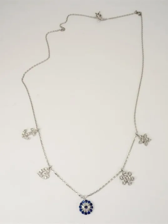 Şans Kolyesi Ay Yıldız Sonsuzluk Bayan Gümüş Kolye