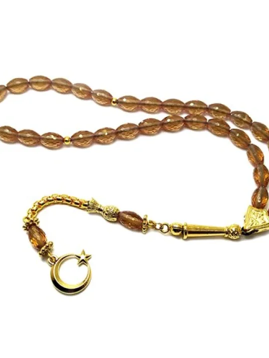 Zultanit Taşlı Altın Kaplama Tespih Arpakesim Orta Bilek Boy Zultanit Taşlı Altın Kaplama Tespih Arpakesim Orta Bilek Boy