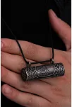 Erkek Gümüş Kolye - Cevşen Osmanlı Tuğralı İri Boy Gümüş Muska Kolye