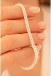 Kadın Gümüş Bileklik - 3.5mm Yassı Beyaz Tilki Kuyruğu Zincir Gümüş Kadın Bileklik