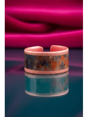 Kadın Bakır Yüzük - World Model Özel Baskı Metal Kutu Ve Kuvars Taşı