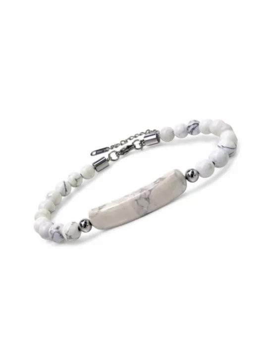 Erkek Kadın Doğal Taş Bileklik - Havlit Doğaltaş Çelik Halat Ve Çelik Klipsli Bileklik
