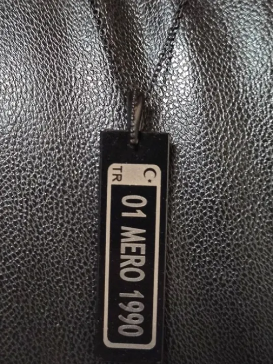 Siyah Renk Araba Plaka Model Bijuteri Kolye Zincirli Kolye