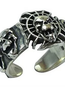 Gotik Kurukafa Skull Gümüş Erkek Yüzüğü