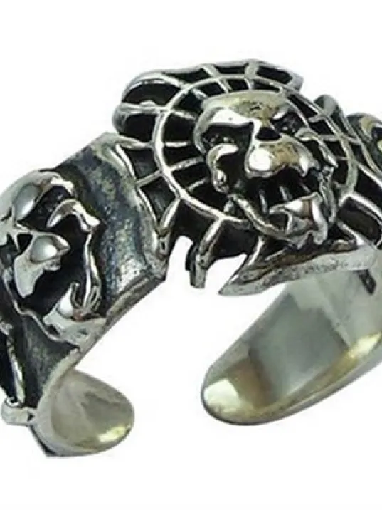 Gotik Kurukafa Skull Gümüş Erkek Yüzüğü