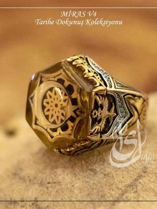 İslam Usta Tasarımı Miras Model 4 Gümüş Erkek Yüzük