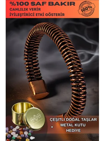 Erkek Kadın Bakır Bileklik - Burgu Sarım Erkek Kadın Bileklik Bilezik