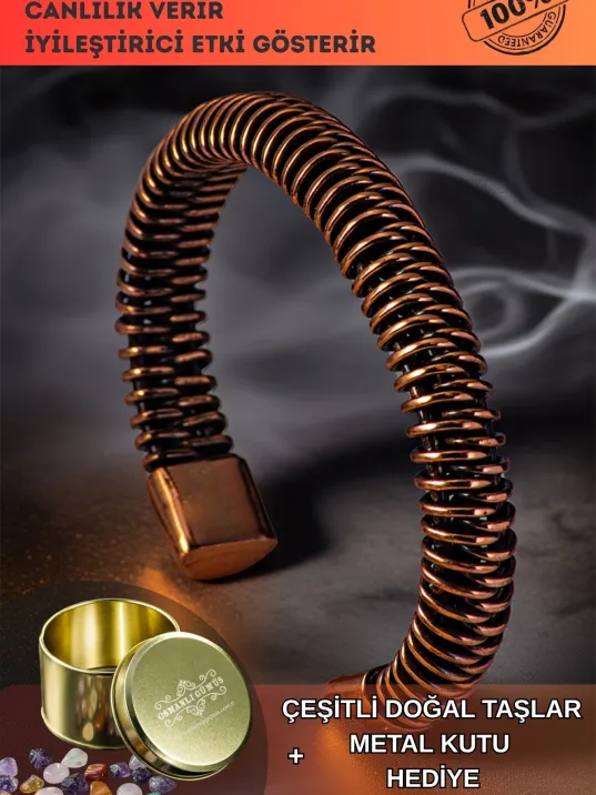 Erkek Kadın Bakır Bileklik - Burgu Sarım Erkek Kadın Bileklik Bilezik