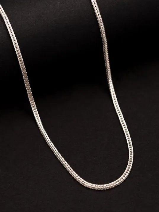 Kalın Beyaz Tilki Kuyruğu Model Gümüş Kolye