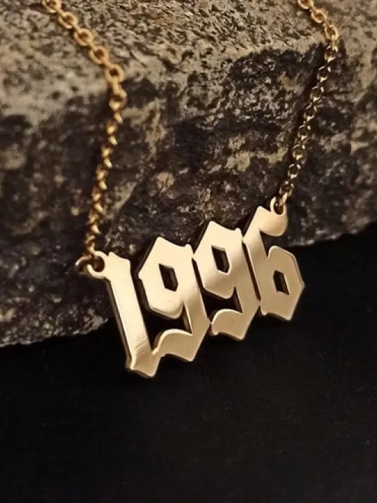 Kişiye Özel Gotik İsim Yazılan Altın Renk Erkek Gümüş Kolye Zincir GKLALTKISIM