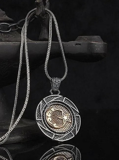 Ayyıldız Model 925 Ayar Gümüş Erkek Kolye Zincir Gklayyldzyv-gms