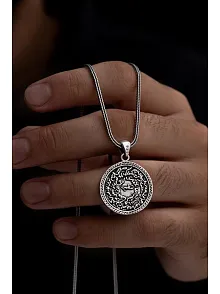 Nazar Duası Kıtmir Erkek Gümüş Kolye Zincir