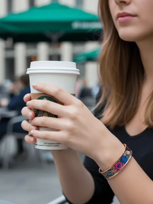 Kadın Bakır Bileklik - Ahri Model Özel Baskı Metal Kutu Ve Kuvars Taşı