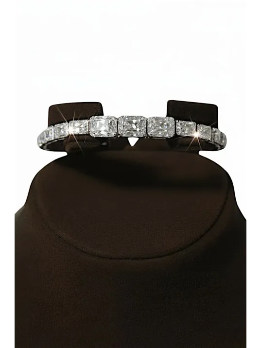 Kadın Gümüş Bileklik - Dilruba Baget Taşlı Kare Bileklik