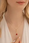 Zirkon Taşlı Rose Gül Çiçeği Model 2 Kadın Gümüş Kolye Gklglcckmd2-ros