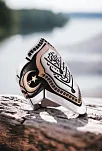 Erkek Gümüş Yüzük - 925 Ayar LA GALİBE İLLALLAH İşlemeli Gümüş Zihgir