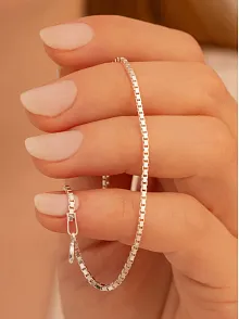 Kadın Gümüş Bileklik - 925 Ayar 1.5 mm Küp Zincir Gümüş Bileklik
