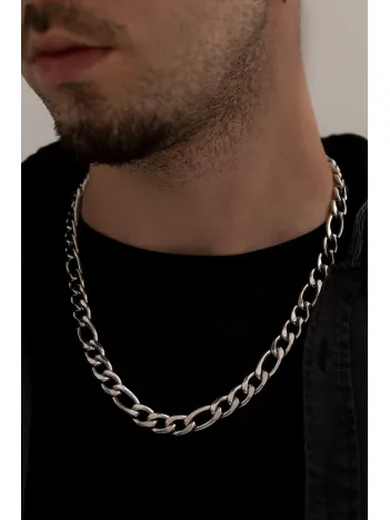 Erkek Çelik Kolye - 11 Mm Figaro Model Çelik Kolye