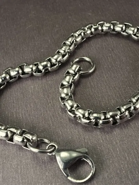 OttoMan Steel 5mm Polo Çelik Erkek Bileklik Künye Orta Kalınlıkta