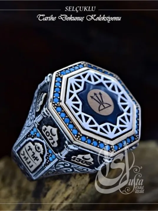 İslam Usta Tasarımı Selçuklu Gümüş Erkek Yüzük