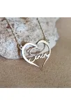 Kişiye Özel Kalp İçinde İmza İsim Yazılan Bayan Gümüş Kolye Zincir GKLGMSISIMY
