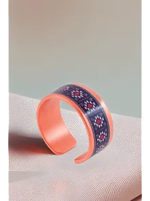 Kadın Bakır Yüzük - Zeta Model Özel Baskı Metal Kutu Ve Kuvars Taşı