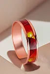 Kadın Bakır Bileklik Yüzük Set - Sunny Model Özel Baskı Metal Kutu Ve Kuvars Taşı